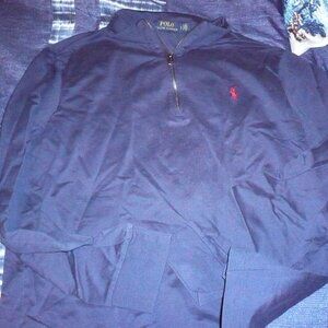 RALPH LAUREN LONG SLEEVE 1/4 ZIP POLO LARGE